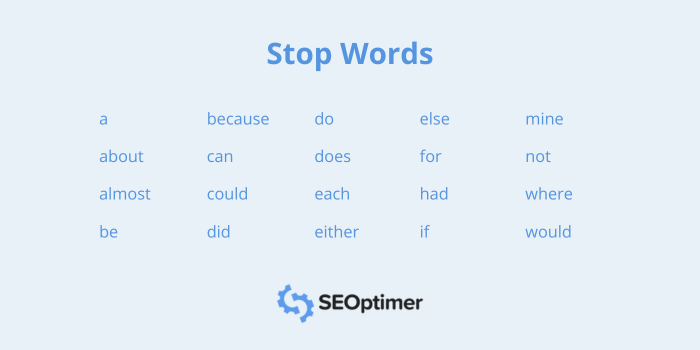 Stop words